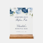 Dusty Blue Floral Brautparty Mimosa Bar Acrylschild (Vorderseite)
