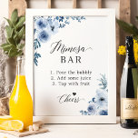 Dusty Blue Floral Brautparty Mimosa Bar Sign Poster<br><div class="desc">Machen Sie Ihr Brautparty mit diesem schicken Dusty Blue Floral Mimosa Bar Sign herausragen. Das wunderschöne Blumendesign kombiniert mit staubblauen Blumen und elegantem Schriftart schafft ein modernes und dennoch elegantes Ambiente. Dieses Schild ist perfekt für jede Braut, die will, ihrem Brautparty eine Touch Eleganz hinzuzufügen. Sie können den Text leicht...</div>