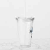 Dusty Blue Floral Brautparty Personalisiert Acryltrinkbecher (Rechts)