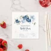 Dusty Blue Floral Brautparty Personalisiert Paper Serviette (Beispiel)
