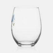 Dusty Blue Floral Brautparty Personalisiert Weinglas Ohne Stiel (Links)