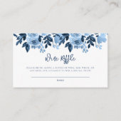 Dusty Blue Floral Brautparty Raffle Begleitkarte (Vorderseite)