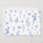 Dusty Blue Floral Brautparty Vielen Dank Einladung (Rückseite)