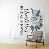 Dusty Blue Floral Brautparty Wandteppich (Beispiel (Horizontal))