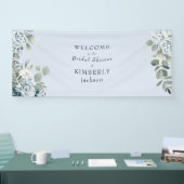 Dusty Blue Floral Brautparty Willkommen Banner (Messe)