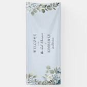Dusty Blue Floral Brautparty Willkommen Banner (Vertikal)