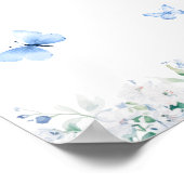Dusty Blue Floral Brautparty Willkommen Poster (Ecke)