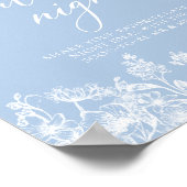 Dusty Blue Floral Bridal Date Night Icas Unterschr Poster (Ecke)