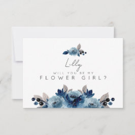 Dusty Blue Floral Bridesmaid Card Einladung