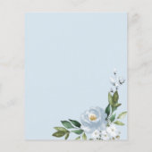 Dusty Blue Floral Budget Einladung Hochzeit (Rückseite)