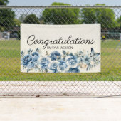 Dusty Blue Floral Butterfells Verlobung Banner (Insitu)