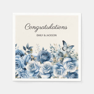 Dusty Blue Floral Butterfells Verlobung Serviette