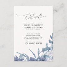 Dusty Blue Floral Calligraphy Wedding Details