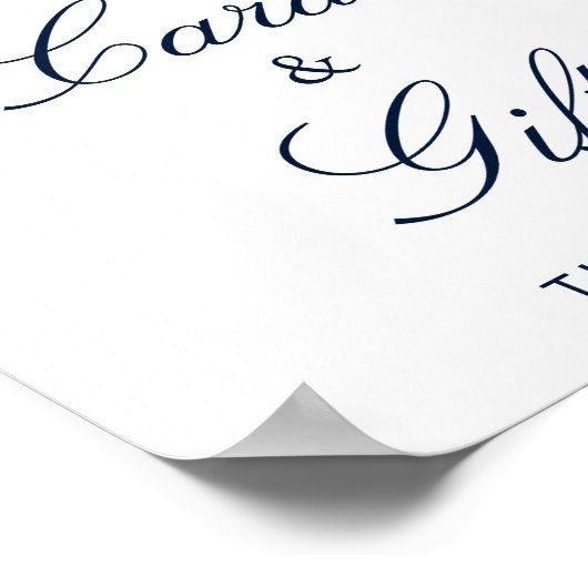 Dusty Blue Floral Cards and Gifts Brautparty Poster (Ecke)