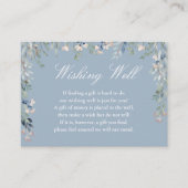 Dusty Blue Floral Cascade wünscht gute Hochzeit Begleitkarte (Vorderseite)