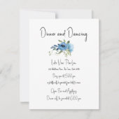 Dusty Blue Floral Charm Hochzeitdetails Einladung (Vorderseite)