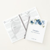 Dusty Blue Floral Chic Brautparty Rezept Buch (Innenseite)