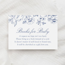 Dusty Blue Floral Chinoiserie Bücher für Baby