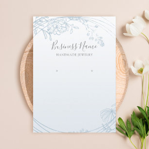Dusty Blue Floral Circle Earring Juwelier Display Visitenkarte