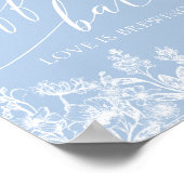 Dusty Blue Floral Coffee Bar ist Brewing Sign Poster (Ecke)