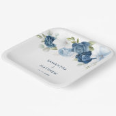 Dusty Blue Floral Custom Wedding Pappteller (Gewinkelt)