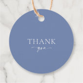 Dusty Blue Floral "Danke" Geschenkanhänger (Rückseite)