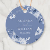 Dusty Blue Floral "Danke" Geschenkanhänger (Vorderseite)
