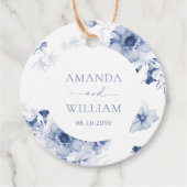 Dusty Blue Floral "Danke" Geschenkanhänger (Vorderseite)