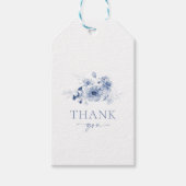 Dusty Blue Floral "Danke" Geschenkanhänger (Vorderseite)