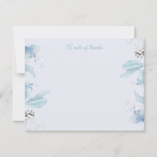 Dusty Blue Floral Danke Mitteilungskarte (Vorderseite)