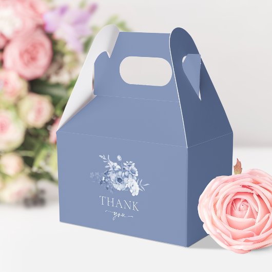 Dusty Blue Floral "Danke schön" Gefälligkeitsbox Geschenkschachtel