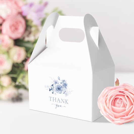 Dusty Blue Floral "Danke schön" Gefälligkeitsbox Geschenkschachtel