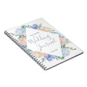 Dusty Blue Floral Diamond Wedding Planner Notizblock (Rechte Seite)