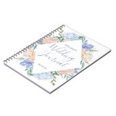 Dusty Blue Floral Diamond Wedding Planner Notizblock (Linke Seite)