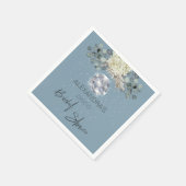 Dusty Blue Floral Disco Ball Brautparty Serviette (Ecke)