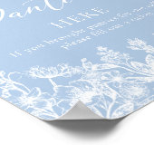 Dusty Blue Floral Drop Ihre Panties Hier Spielezei Poster (Ecke)