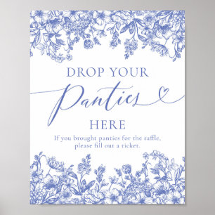 Dusty Blue Floral Drop Ihre Panties Hier Spielezei Poster