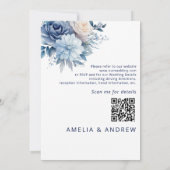 Dusty Blue Floral Dusty Rose Blush Pink Wedding Einladung (Rückseite)