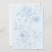 Dusty Blue Floral Elegantes Brautparty Einladung (Rückseite)