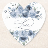 Dusty Blue Floral Elegantes Brautparty Liebe