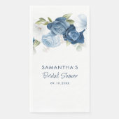 Dusty Blue Floral Elegantes Brautparty Serviette (Vorderseite)
