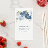 Dusty Blue Floral Elegantes Brautparty Serviette (Beispiel)