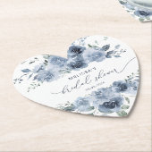 Dusty Blue Floral Elegantes Brautparty Untersetzer (angewinkelt)