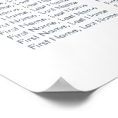 Dusty Blue Floral Elegantes Hochzeitssortiment Poster (Ecke)