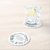 Dusty Blue Floral Elegantes Hübsches Brautparty Untersetzer (Vor Ort)