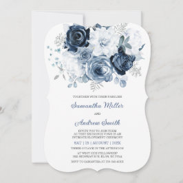 Dusty Blue Floral Elopement Einladung druckbar