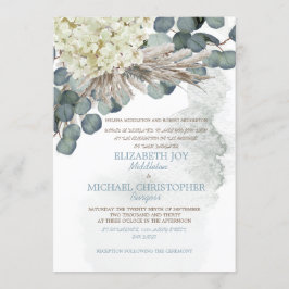 Dusty Blue Floral Eucalyptus Verlass Elegante Hoch Einladung