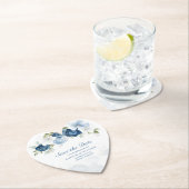Dusty Blue Floral Eukalyptus Save the Date Untersetzer (Vor Ort)