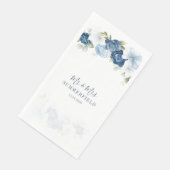 Dusty Blue Floral Eukalyptus Succulent Wedding Serviette (Ecke)