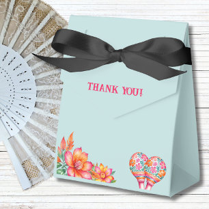 Dusty Blue Floral Fiesta Mexikanisches Brautparty Geschenkschachtel